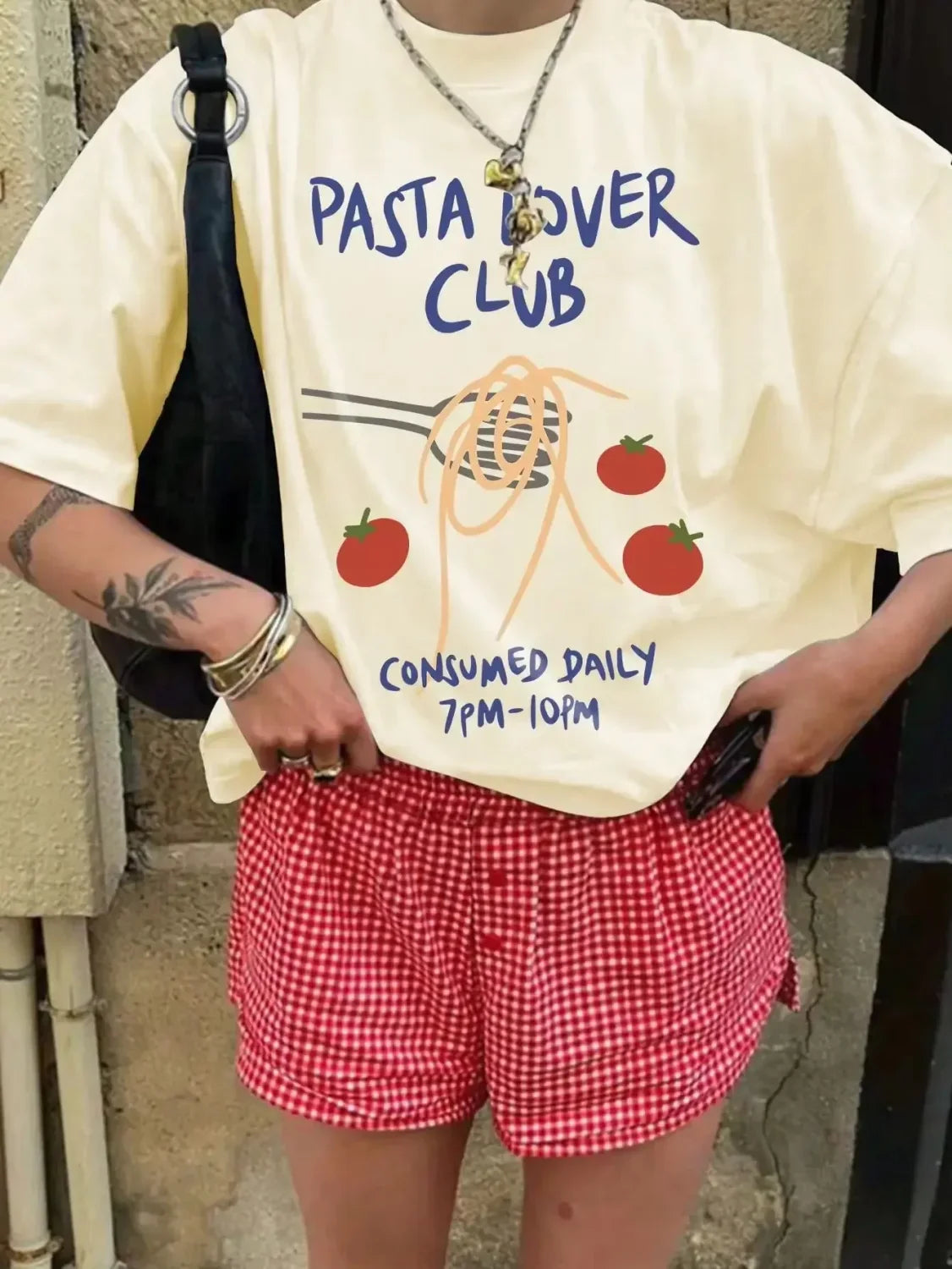 Pasta Over Clu Band Harajuku Aesthetic T-Shirt