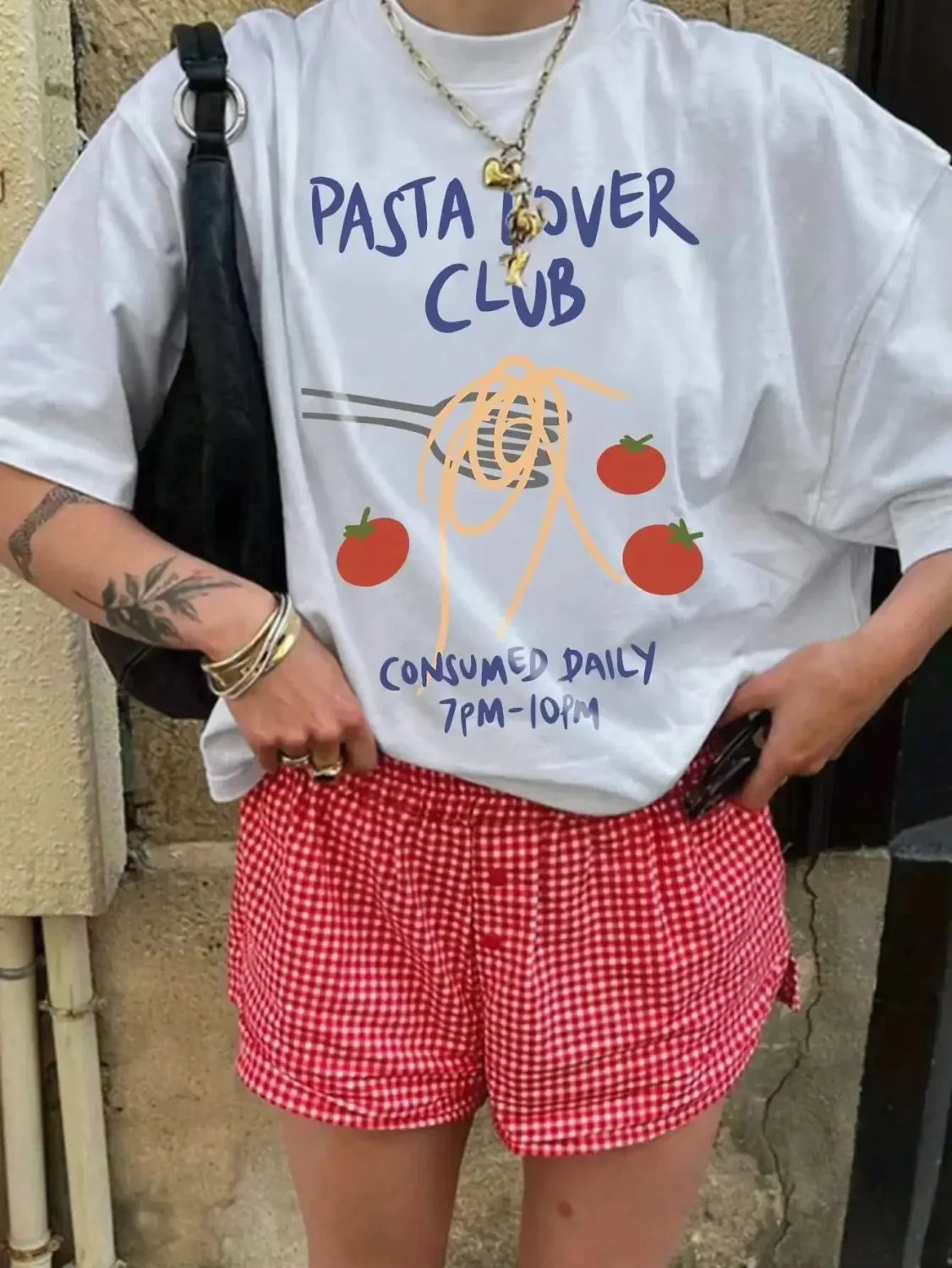 Pasta Over Clu Band Harajuku Aesthetic T-Shirt