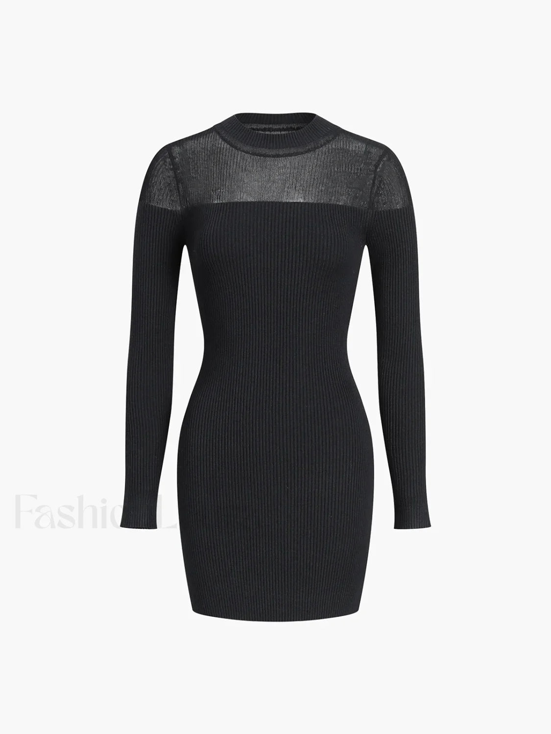 Patchwork Long Sleeve Trendy Short Sweater Dress