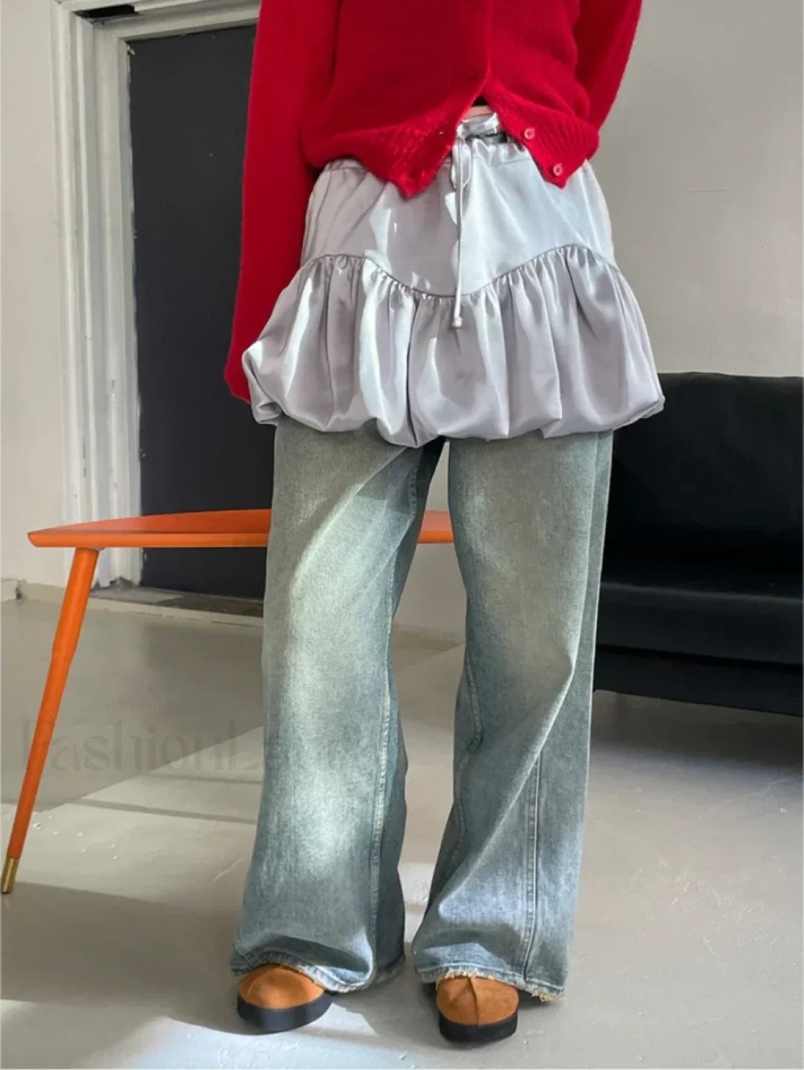 Patchwork Silk Tutu A-line Skirt