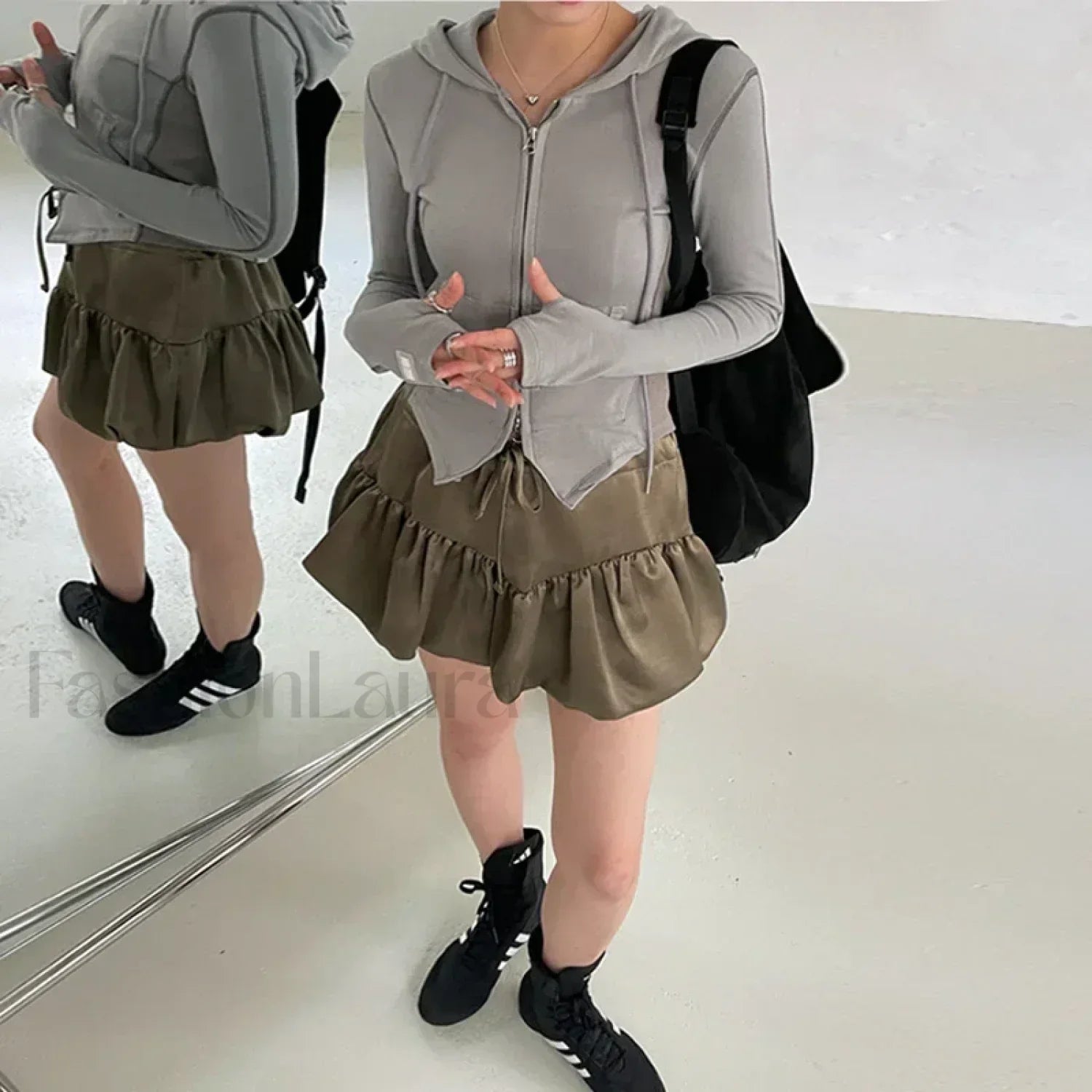 Patchwork Silk Tutu A-line Skirt