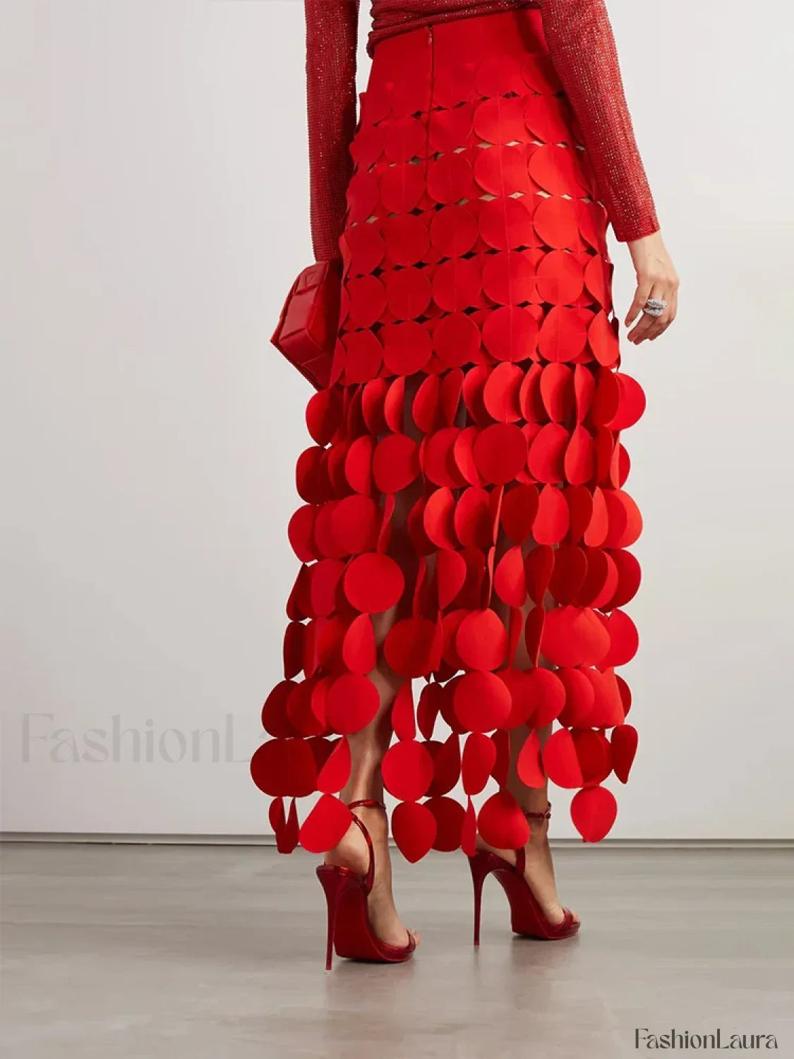 Patchwork Tassel Midi Skirt