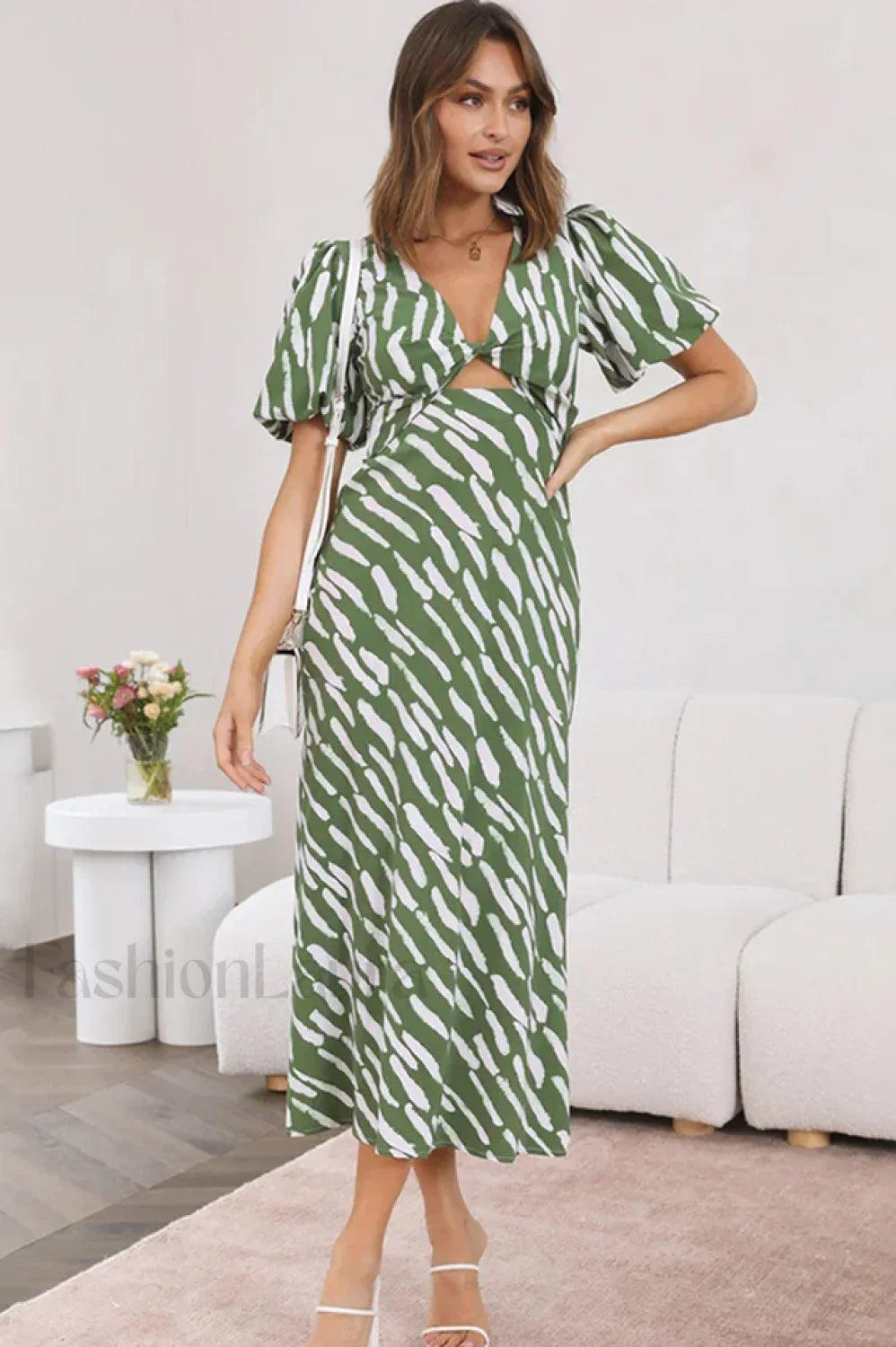 Paysley Elegant Midi Dress S / Sage
