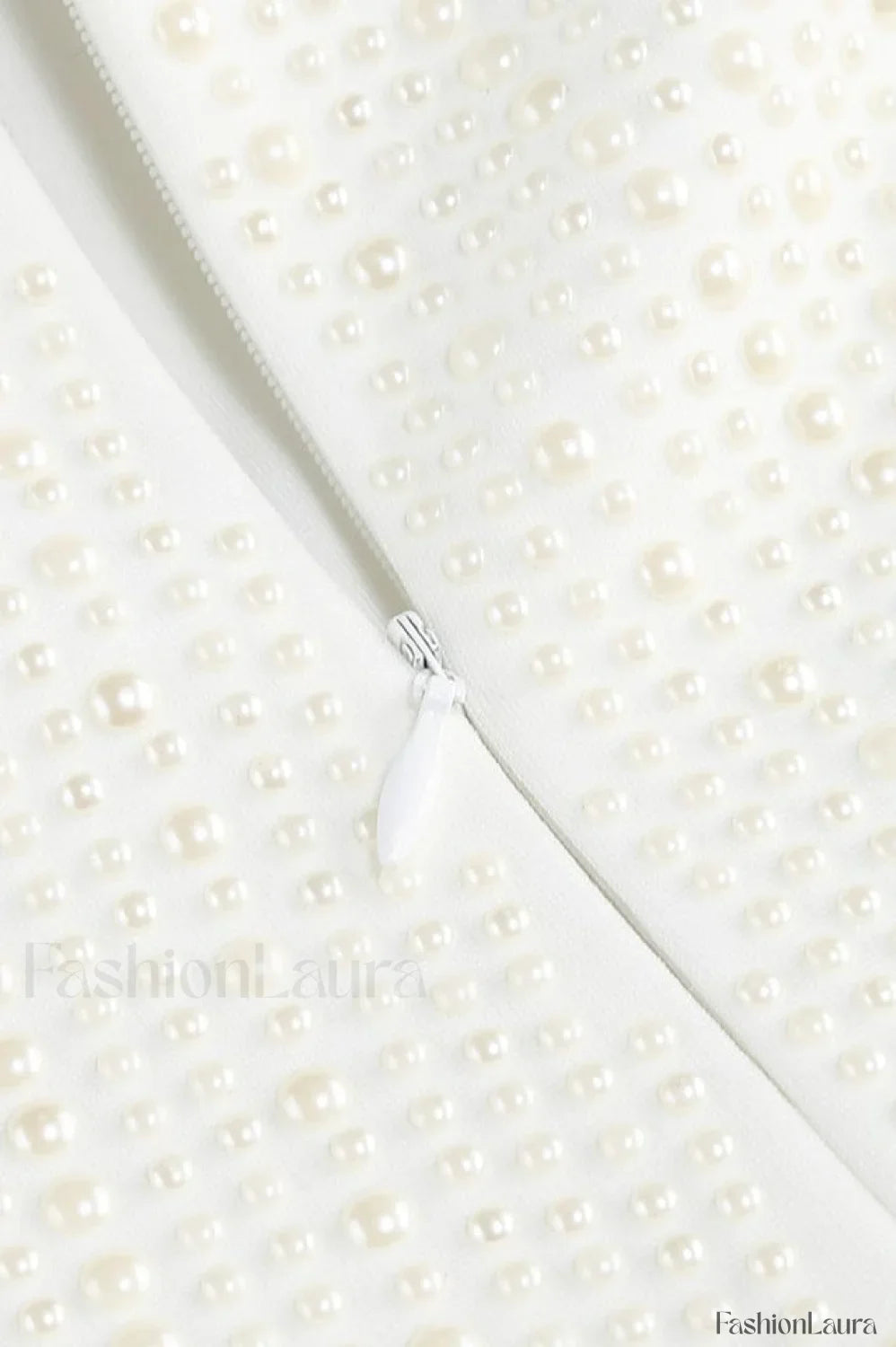 Pearl Studded Stylish White Mini Dress