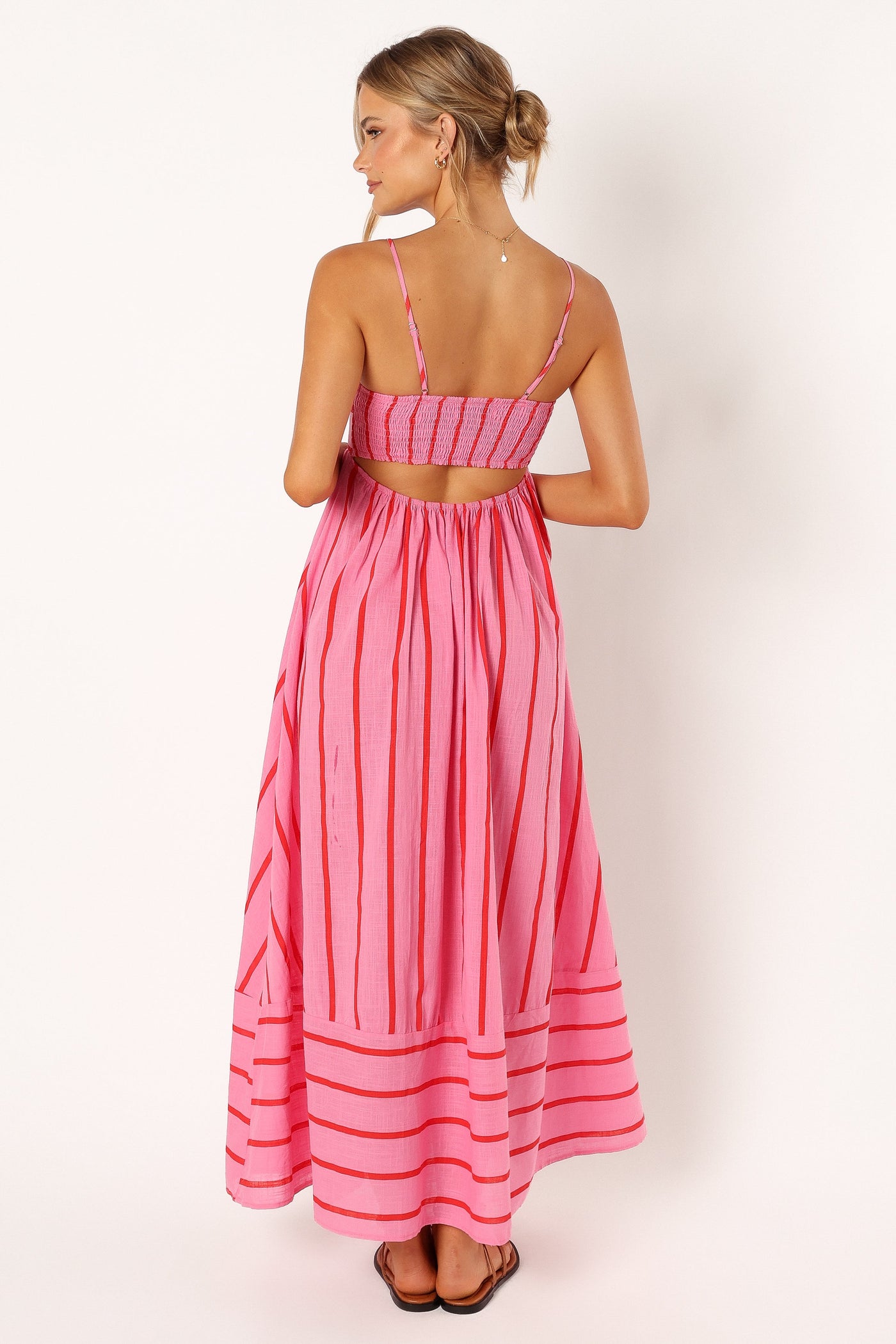 Striped Spaghetti Strap Tiered Maxi Dress 3