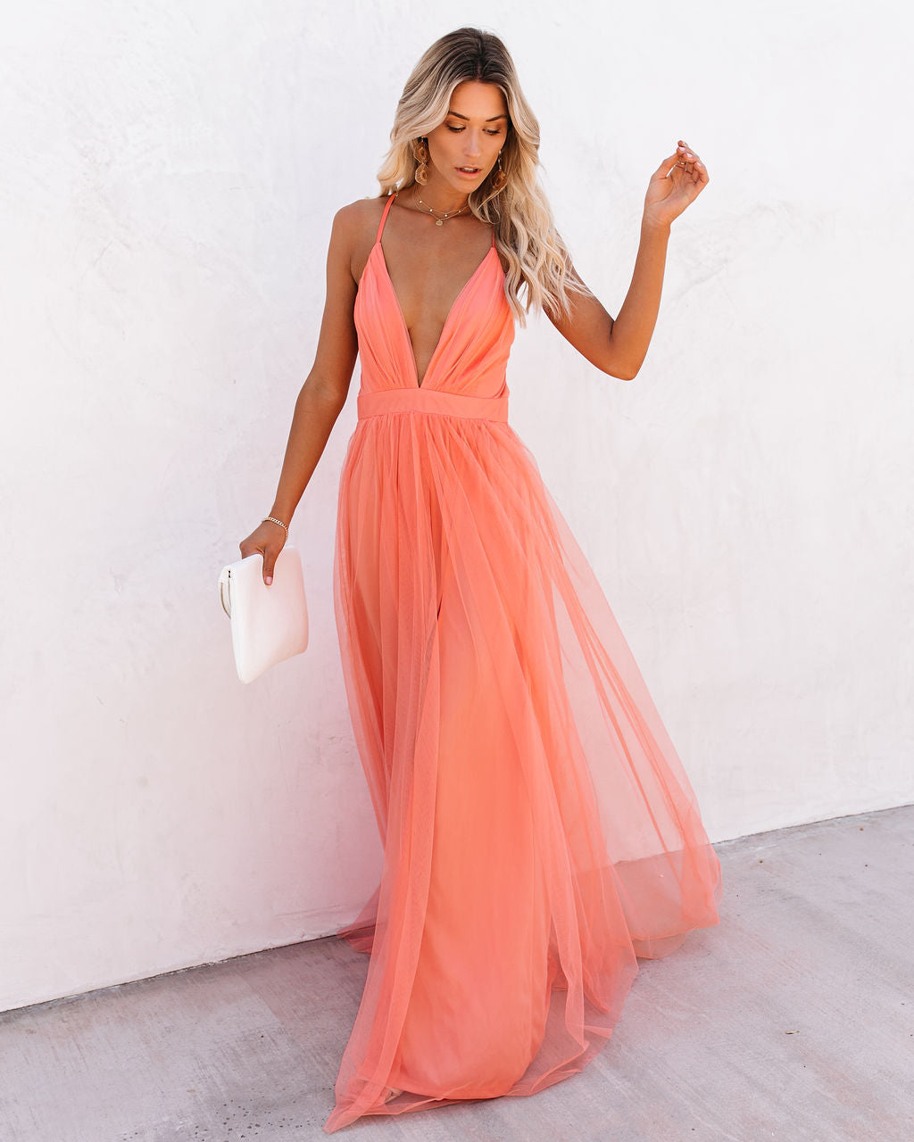 Petal Dust Maxi Dress Apricot