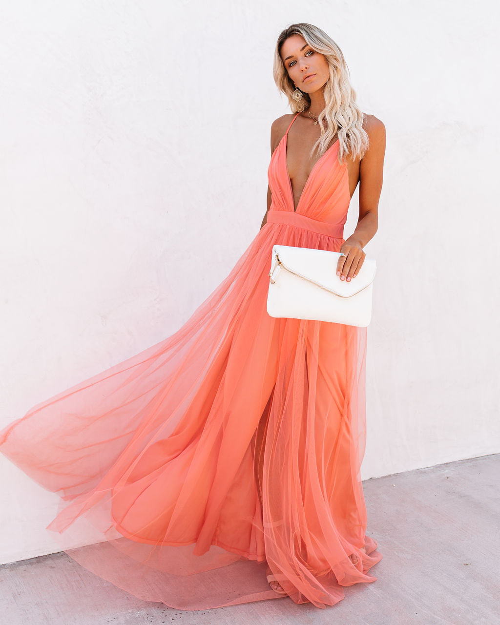 Petal Dust Maxi Dress - Apricot