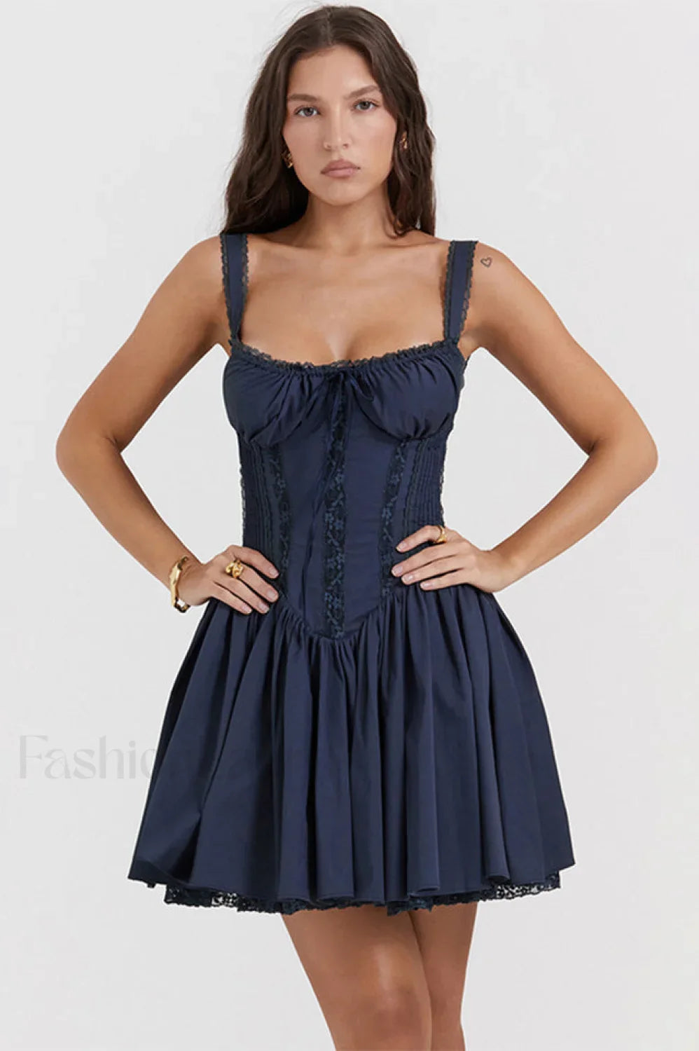 Pietra White Stylish Corset Mini Dress