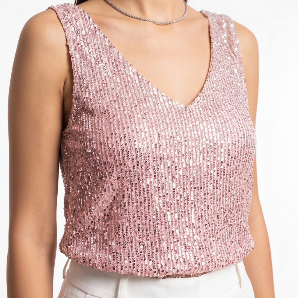 Elegant Shimmering Sequin Top with Comfortable Fit and Stylish Design - Jamota