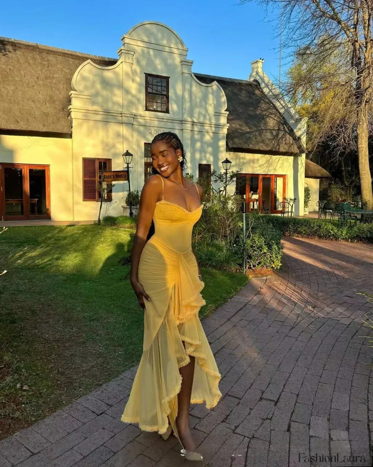 Pink Mesh Mermaid Midi Dress