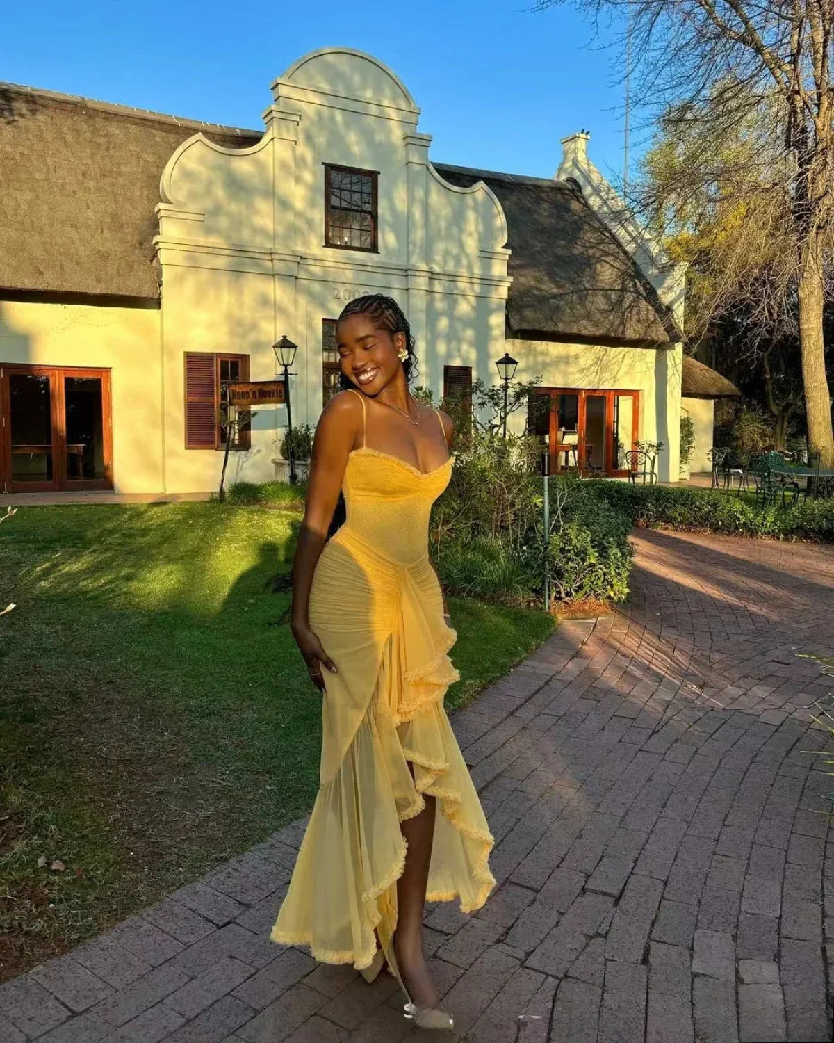 Pink Mesh Mermaid Midi Dress