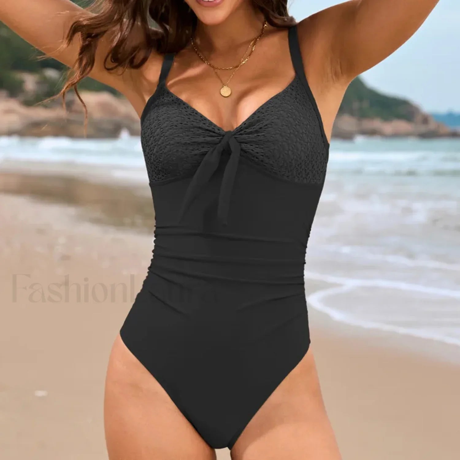 Pink Push Up Closed Swimwear One Piece