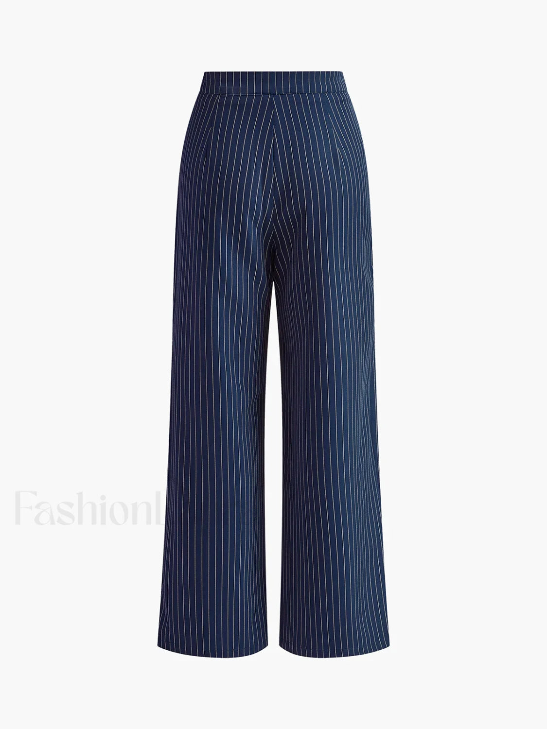 Pinstripe Pleated Wide-Leg Pants