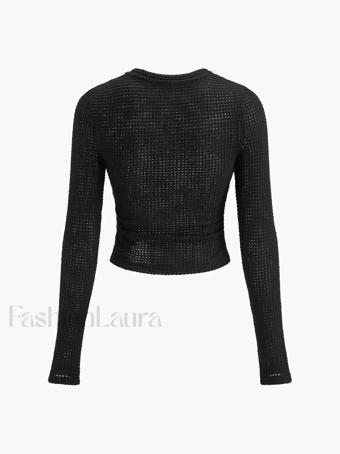 Plain Waffle Slim Sweater