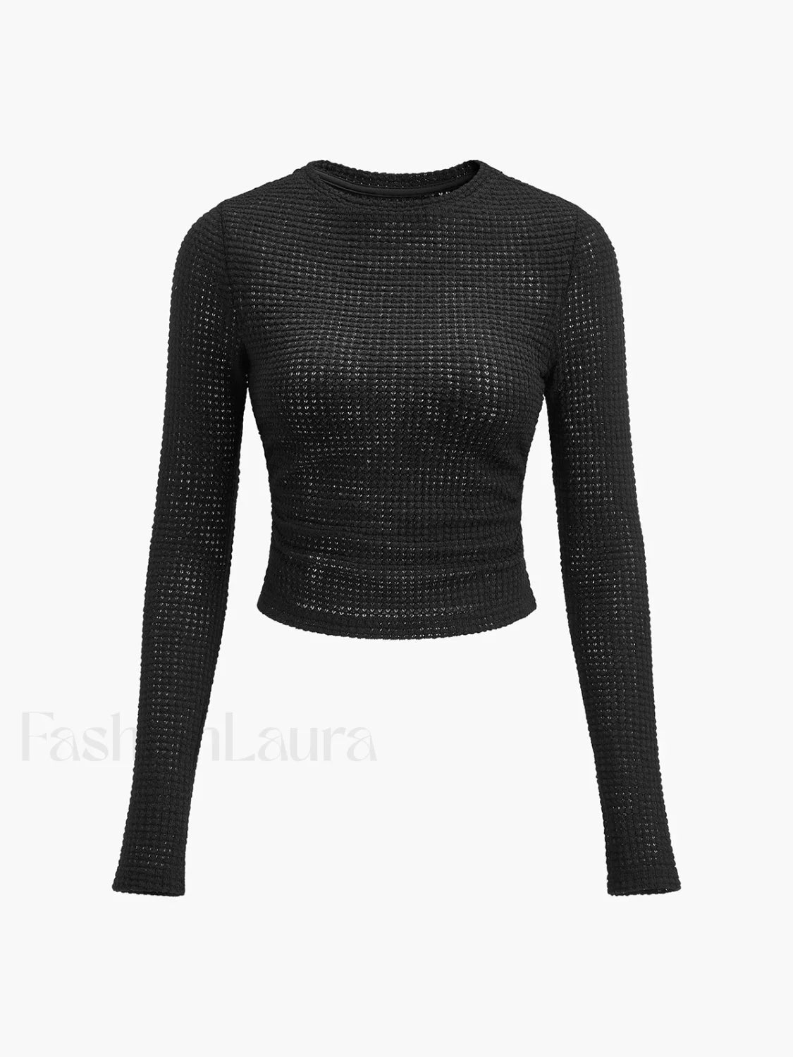 Plain Waffle Slim Sweater