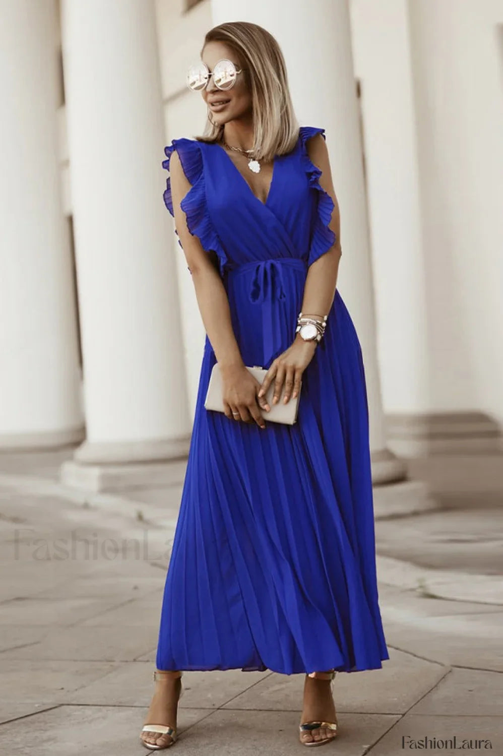 Pleated Elegant Maxi Dress