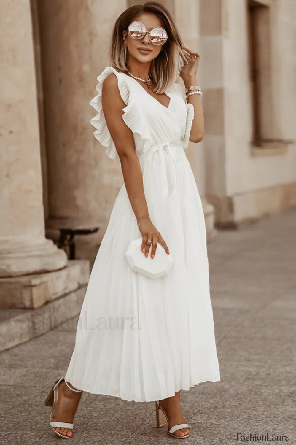Pleated Elegant Maxi Dress