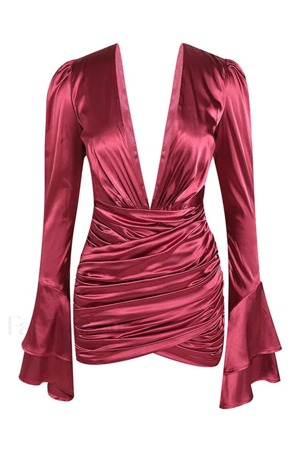 Plunging V Neck Charming Cocktail Mini Dress XS / 1#