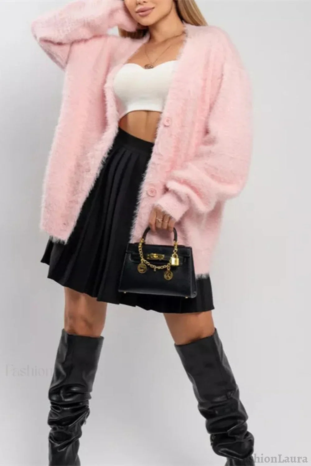 Plush V-Neck Cardigan