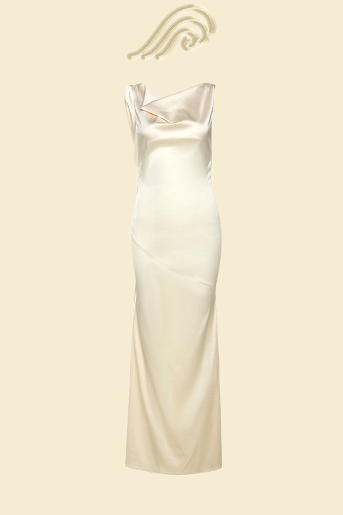 Satin Off Shoulder Cowl Neck Fitted Maxi Dress 9