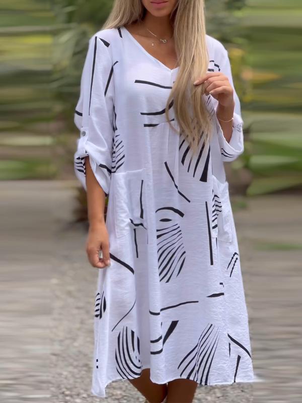 Sofía Elevated V Neck Dress Chic Silhouette Collection