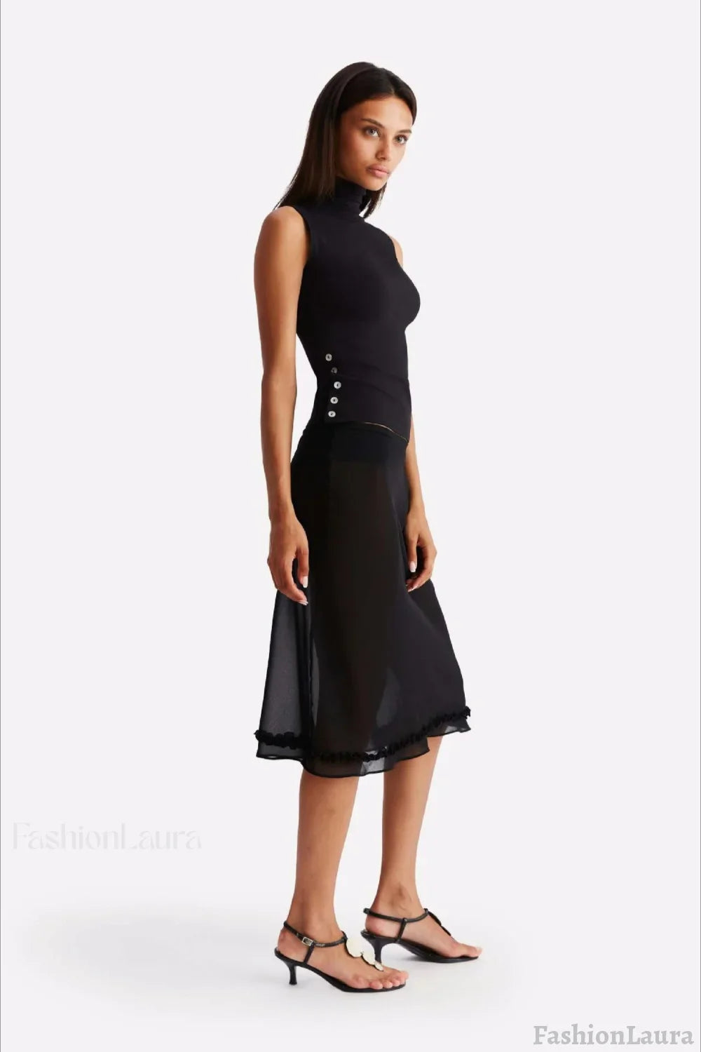 Polka Dot High Waist A-Line Skirt