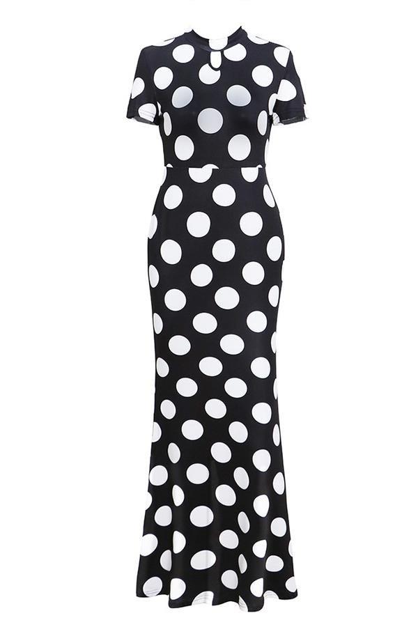 Striped V Neck Casual Midi Dress