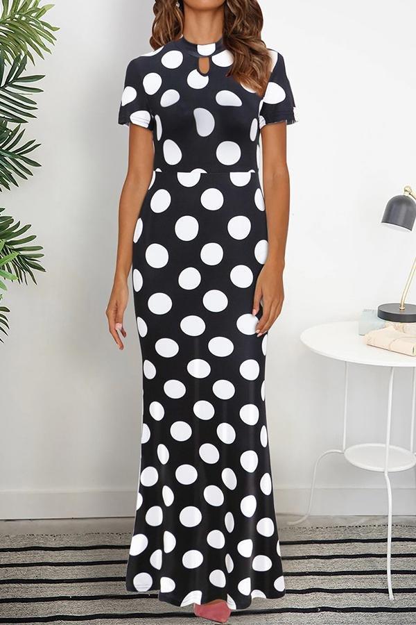 Striped V Neck Casual Midi Dress