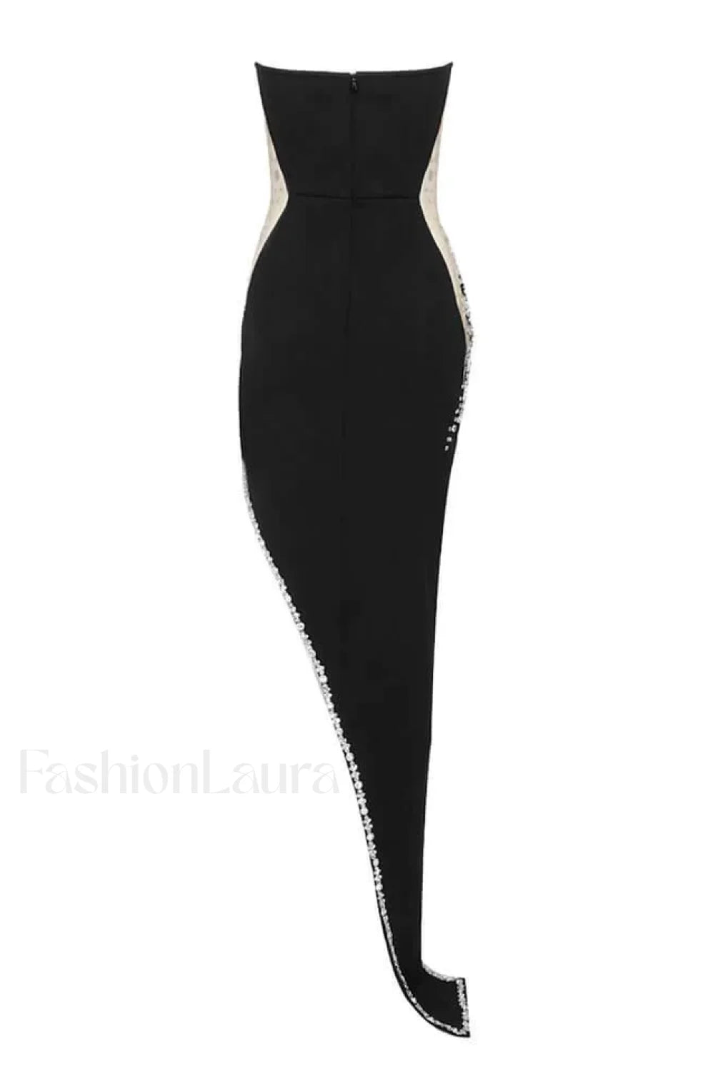 Porsha Diamonate Strapless Charming Maxi Bandage Dress