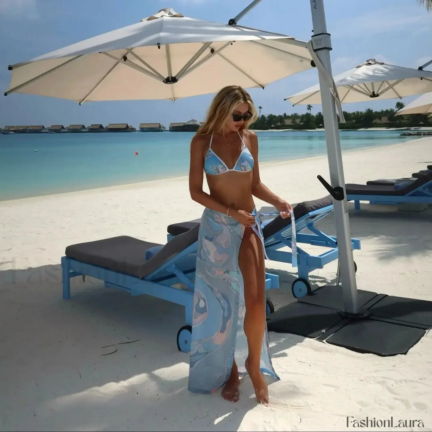 Print Halter Three Piece Set