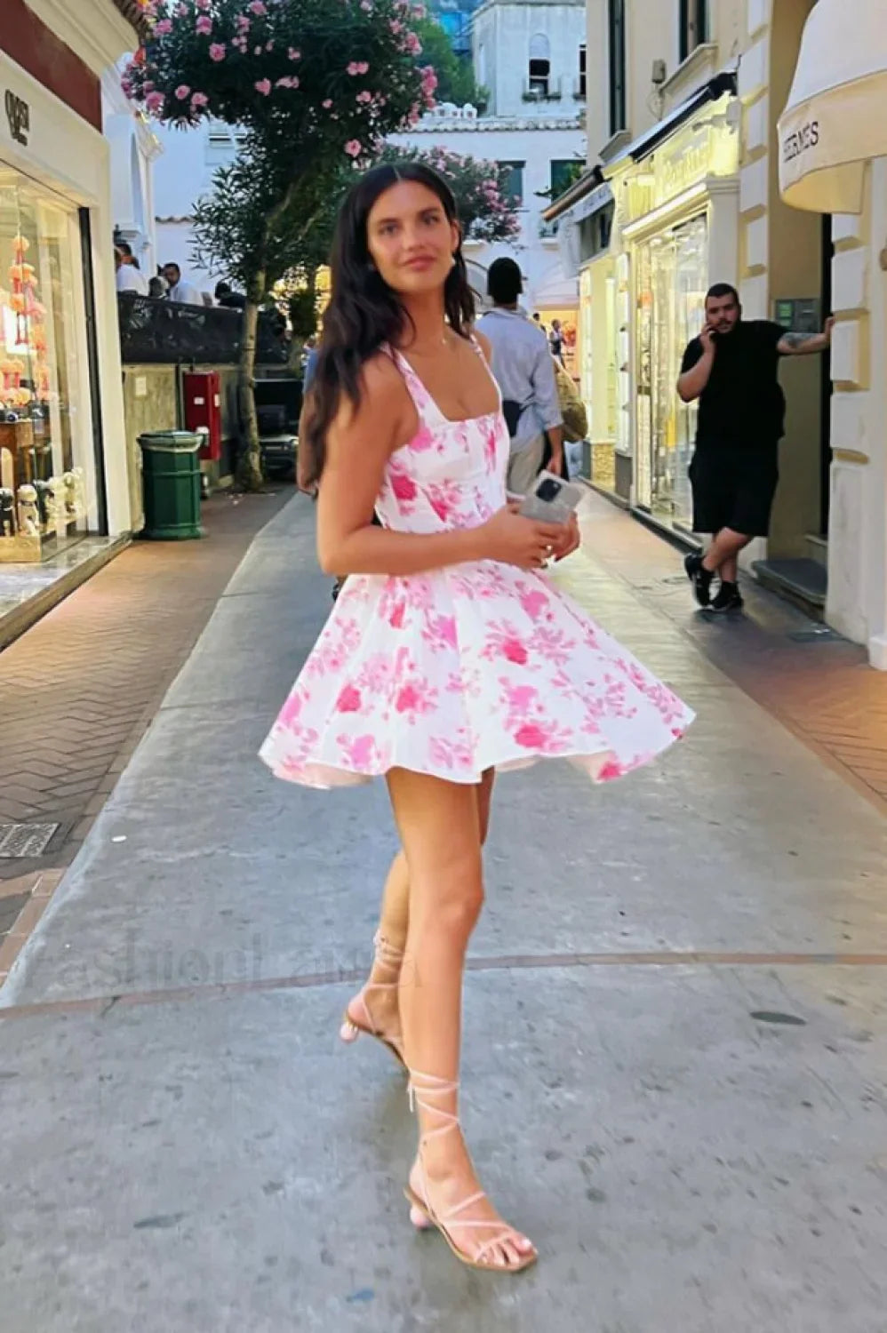 Printed Corest Stylish Mini Cami Dress