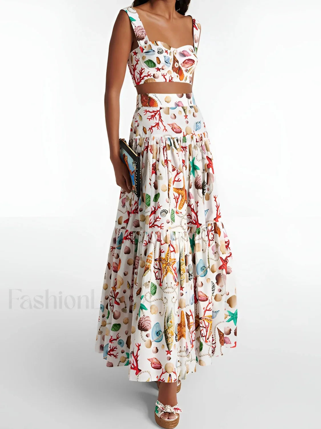 Printed Pleated Skirt Set Multicolor / XS Skirt Sets