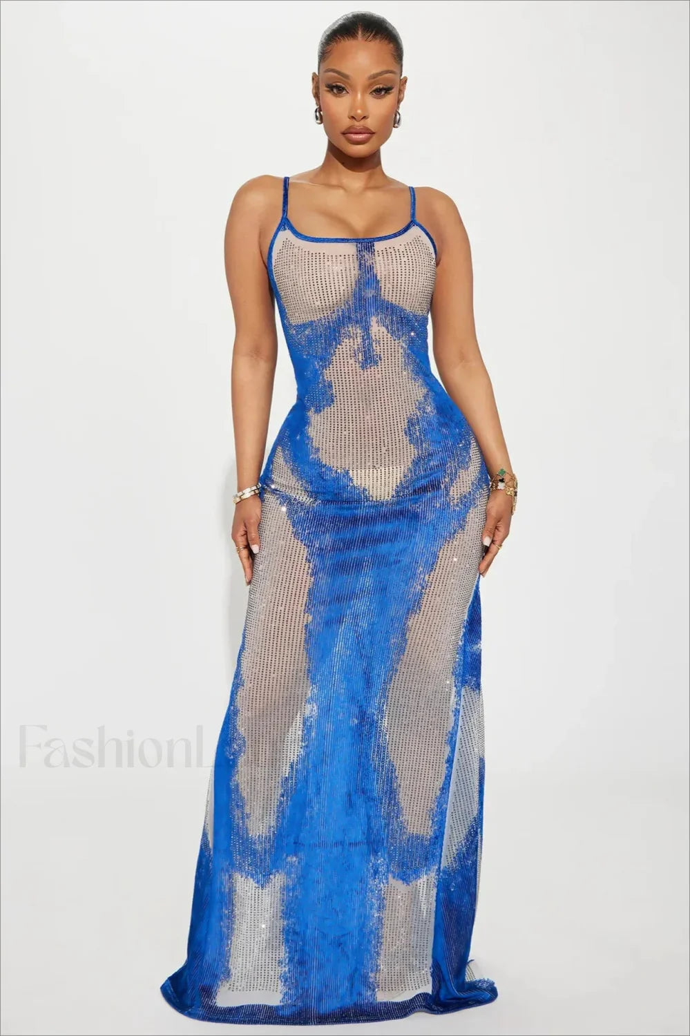 Printed Suspender Sexy Long Maxi Dress