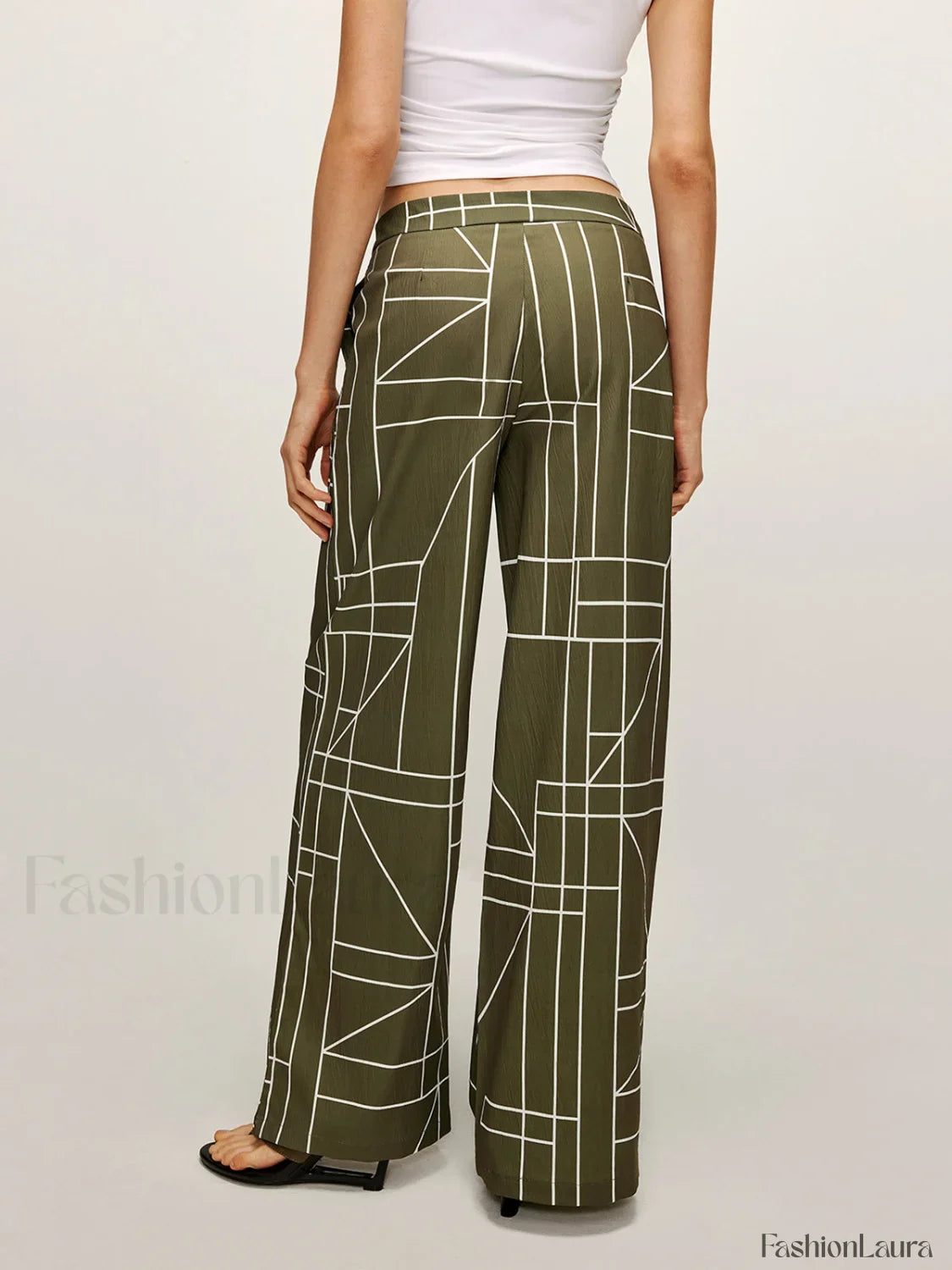 Printed Wide-Leg Pants