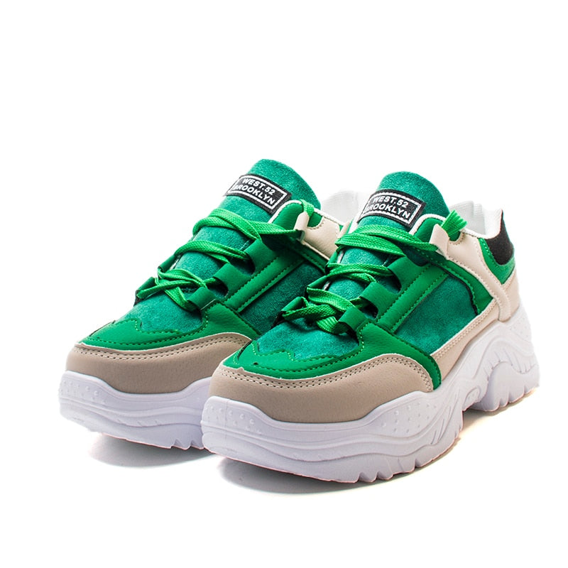 Patchwork Contrast Combination Women Chunky Sneaker