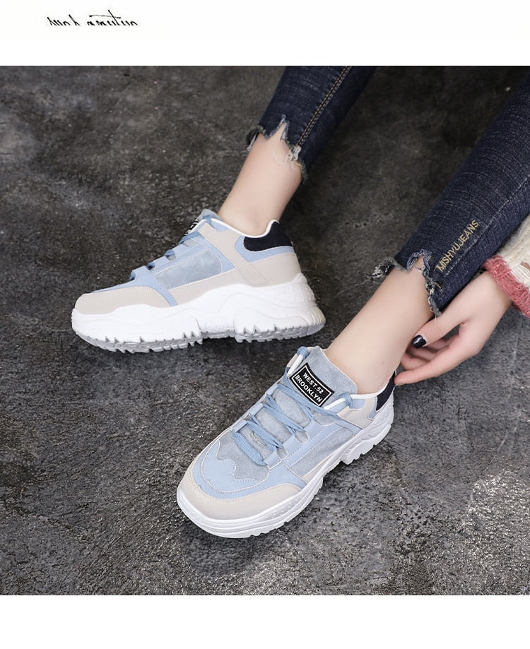 Patchwork Contrast Combination Women Chunky Sneaker