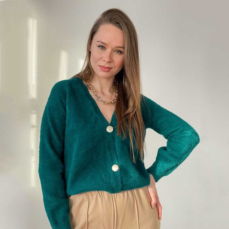 V Neck Oversized Cardigan Sweaters
