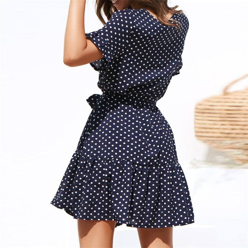 Irena Short Sleeve Dress with Polka Dot for Women Date Night Outfit