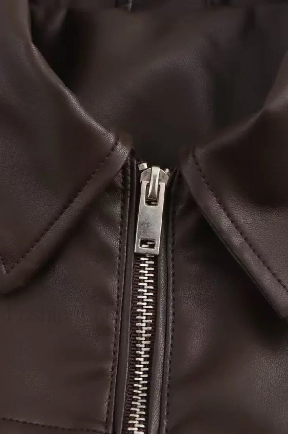 PU Leather Casual Lapel Jacket