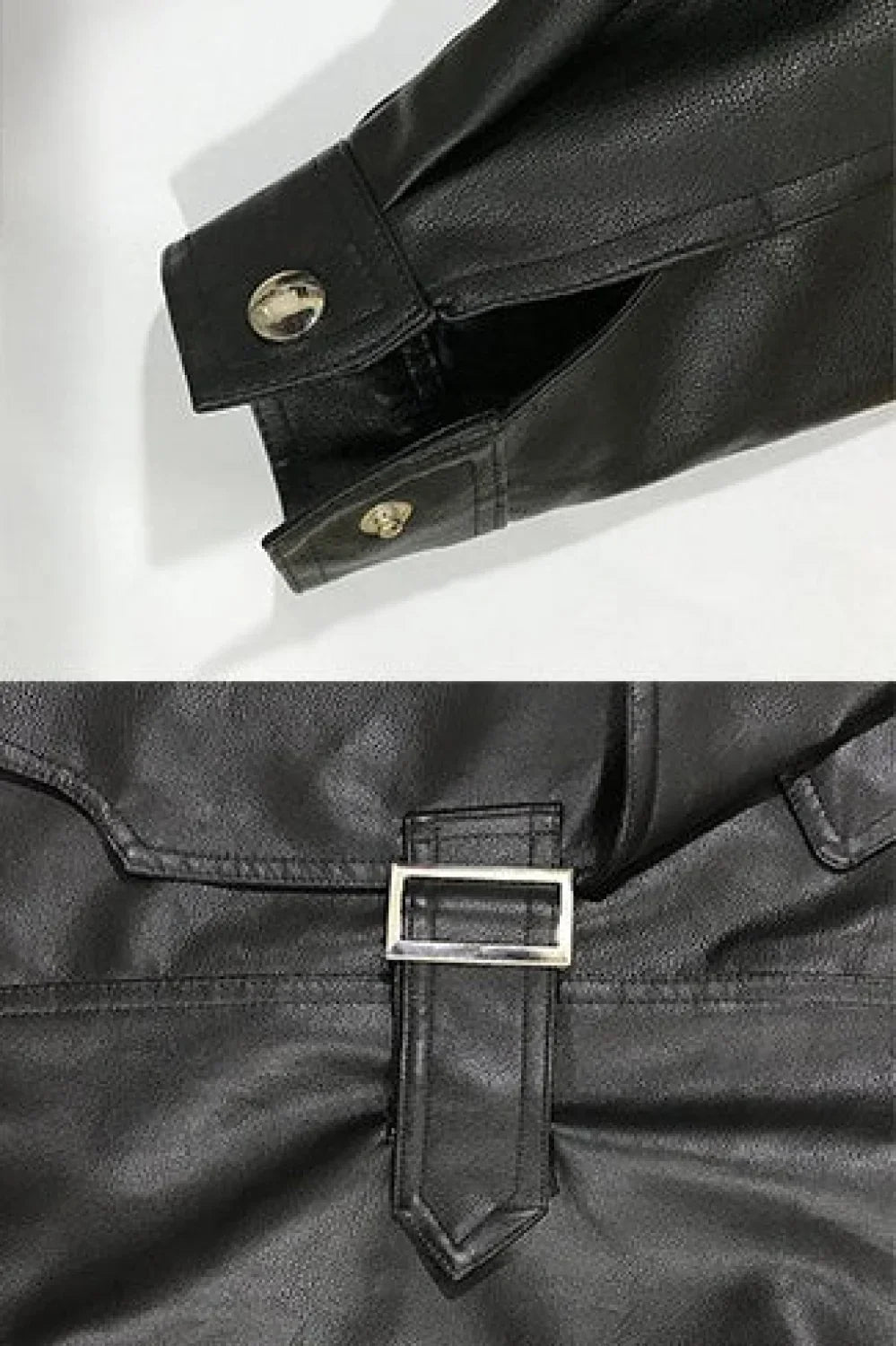 PU Leather Long Sleeve Jacket