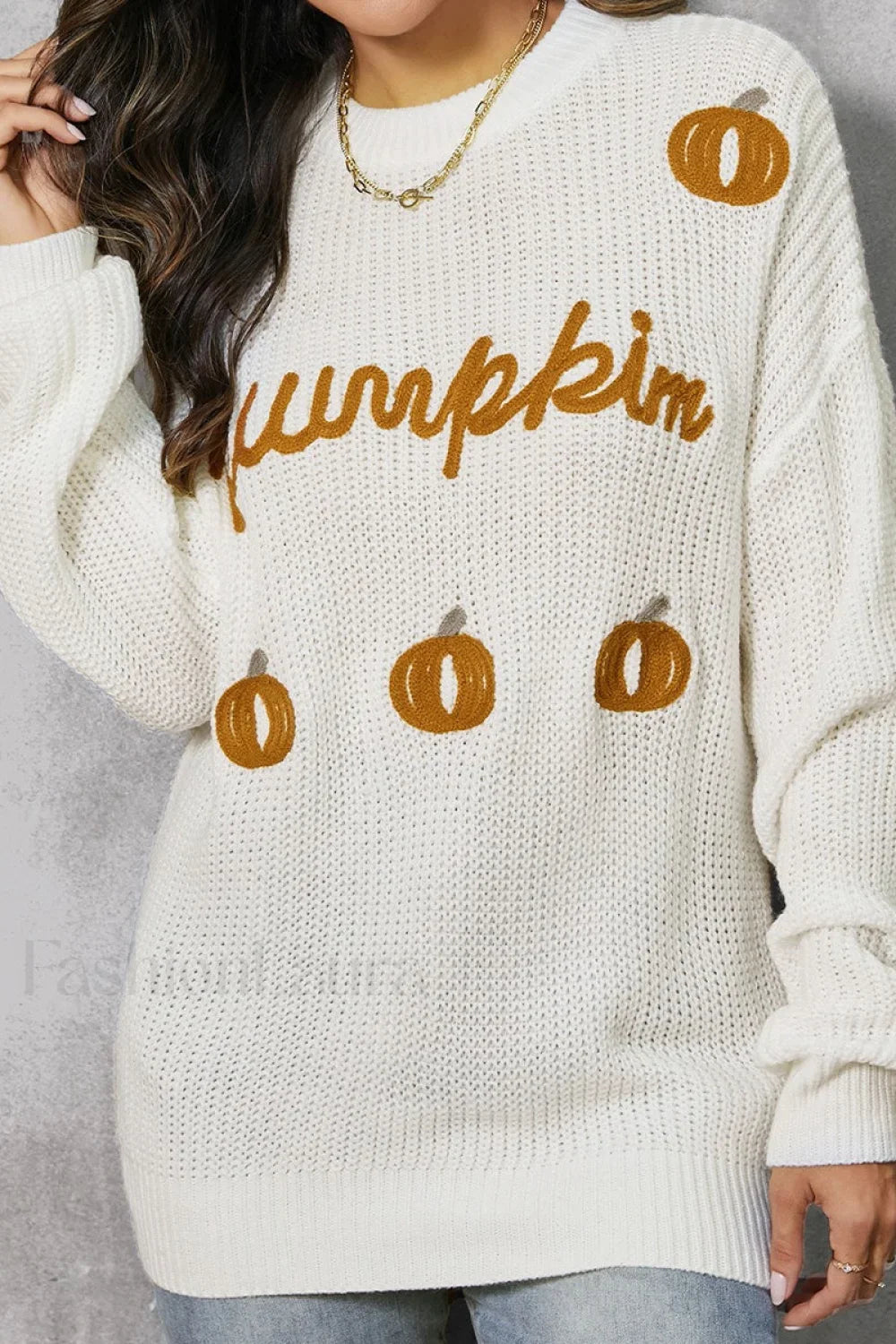 Pumpkin Graphic Knit Sweater