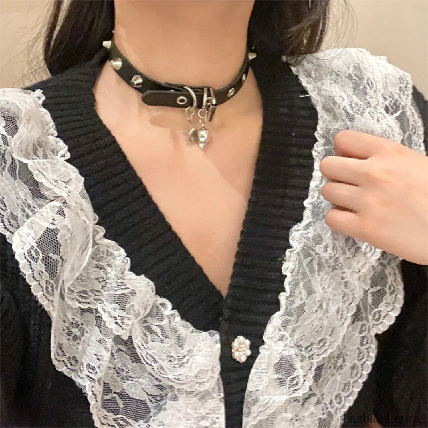 Punk Gothic Skull Pendant Y2K Choker Necklace