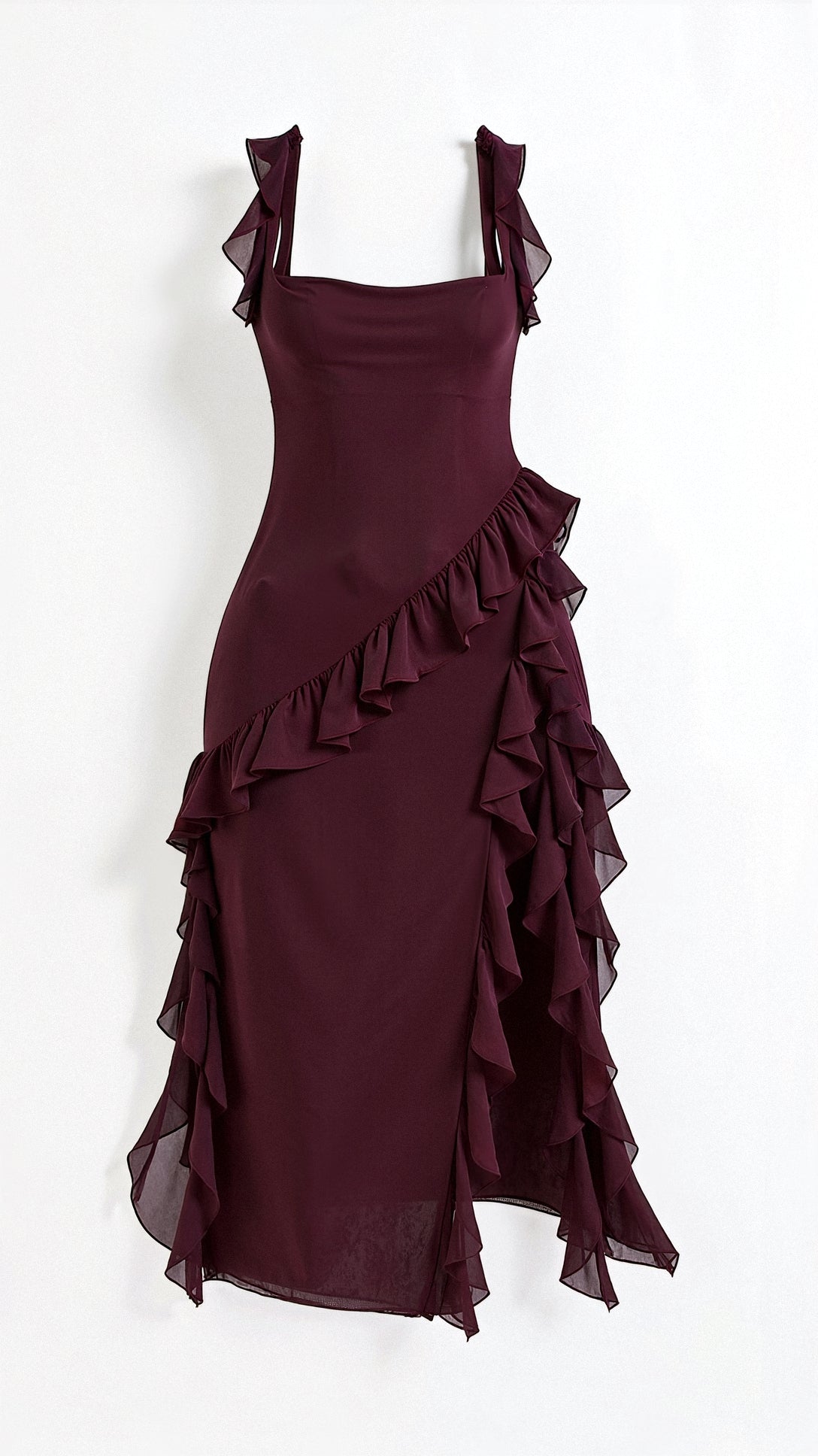 Floral Print Ruffle Maxi Dress
