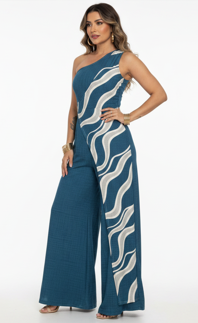 Chic Colorblock Wide-Leg Jumpsuit for Women | Elegant Design, Comforta