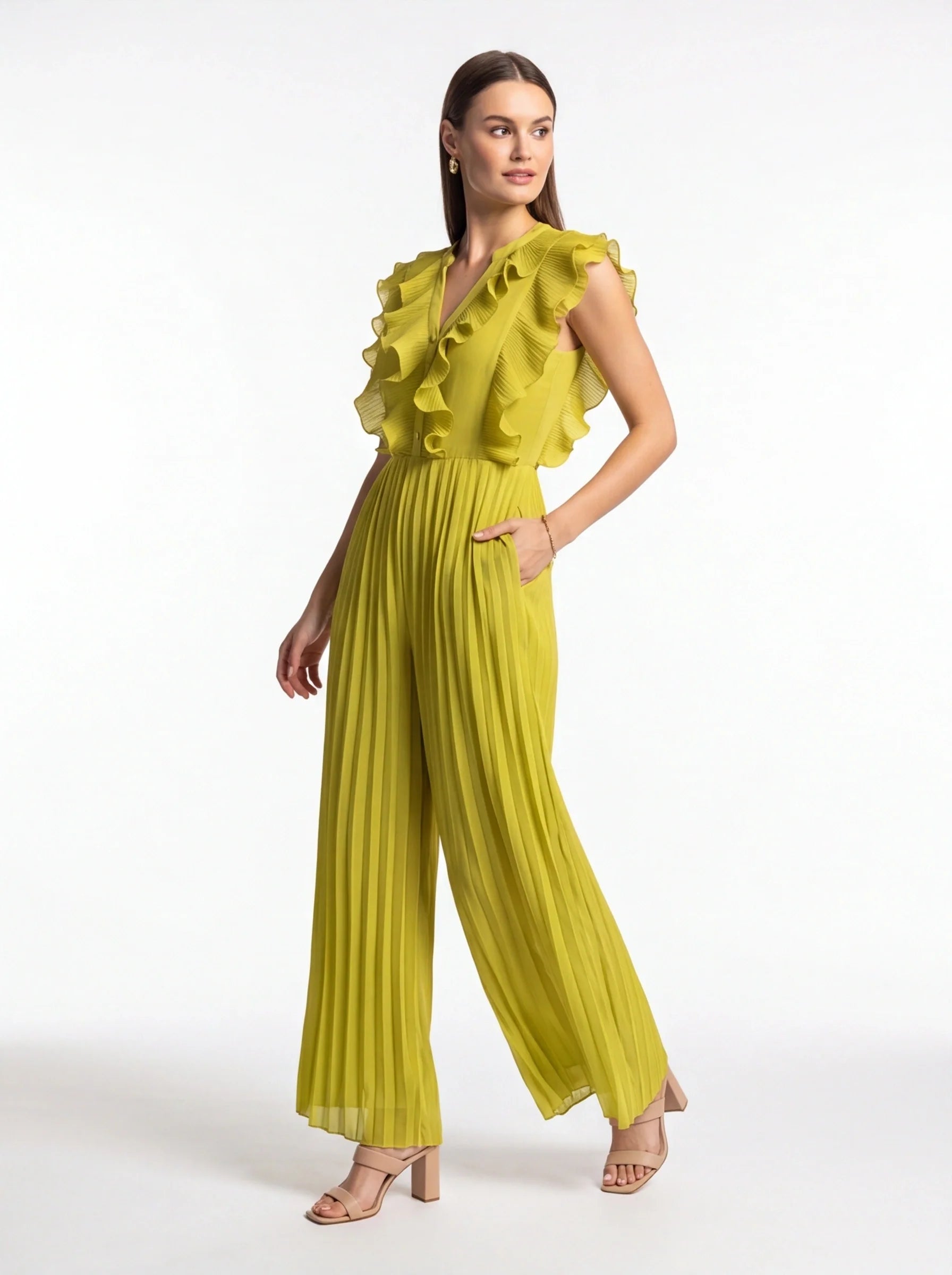 Lightweight Wide-Leg Jumpsuit with Pockets