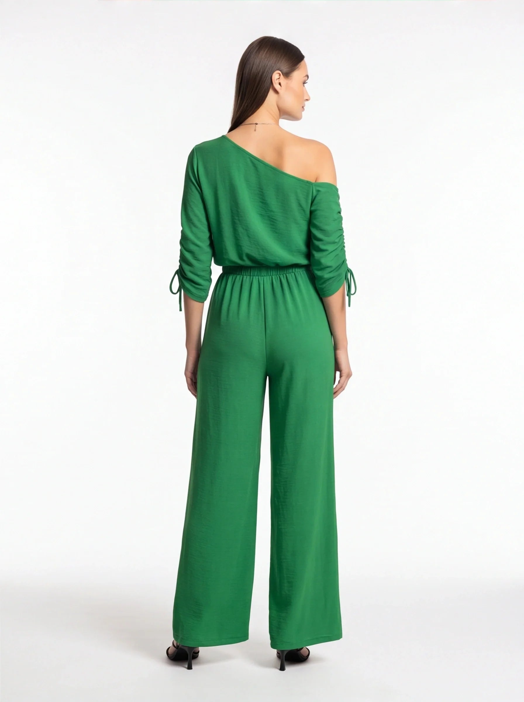 Chic Comfortable Wide Leg Jumpsuit with Adjustable Straps & Pockets