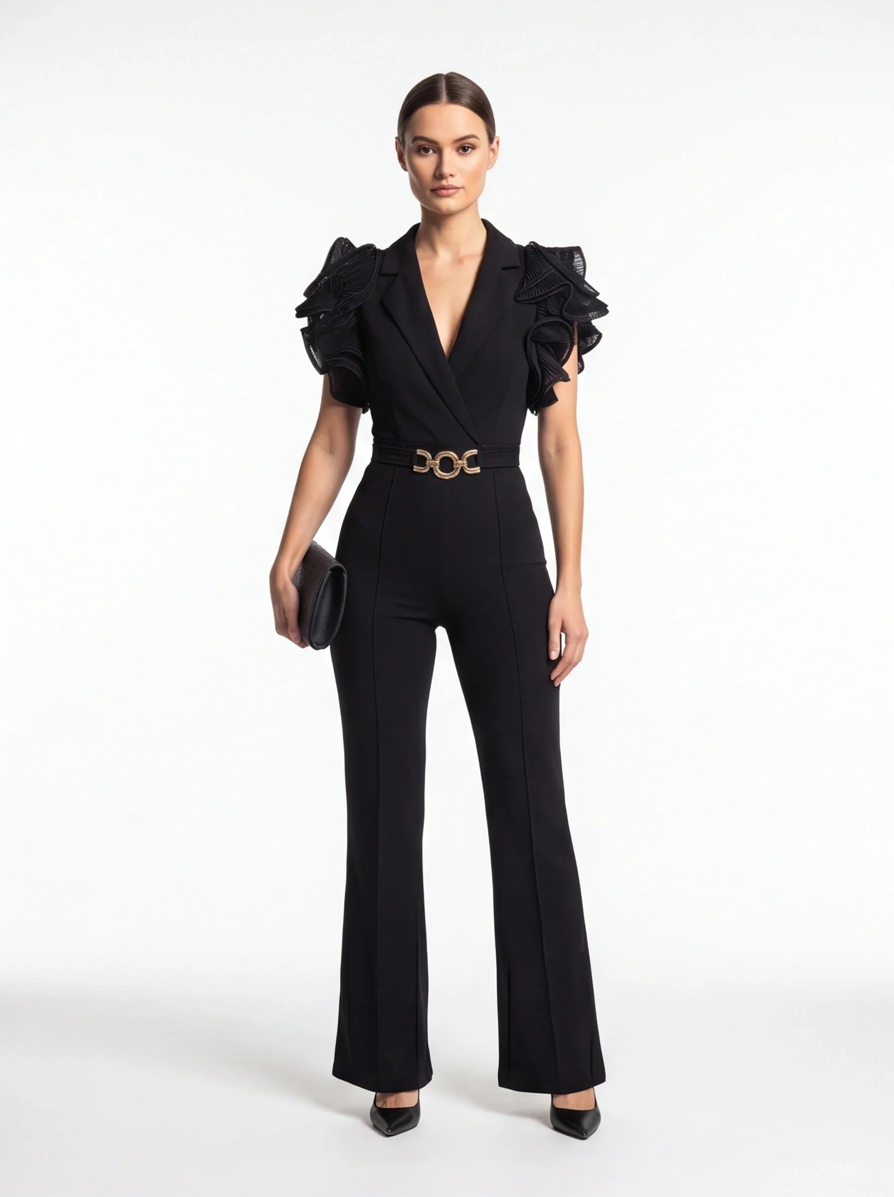 Elegant Chic Flared Jumpsuit for Women | Tailored Fit & Comfortable Fa