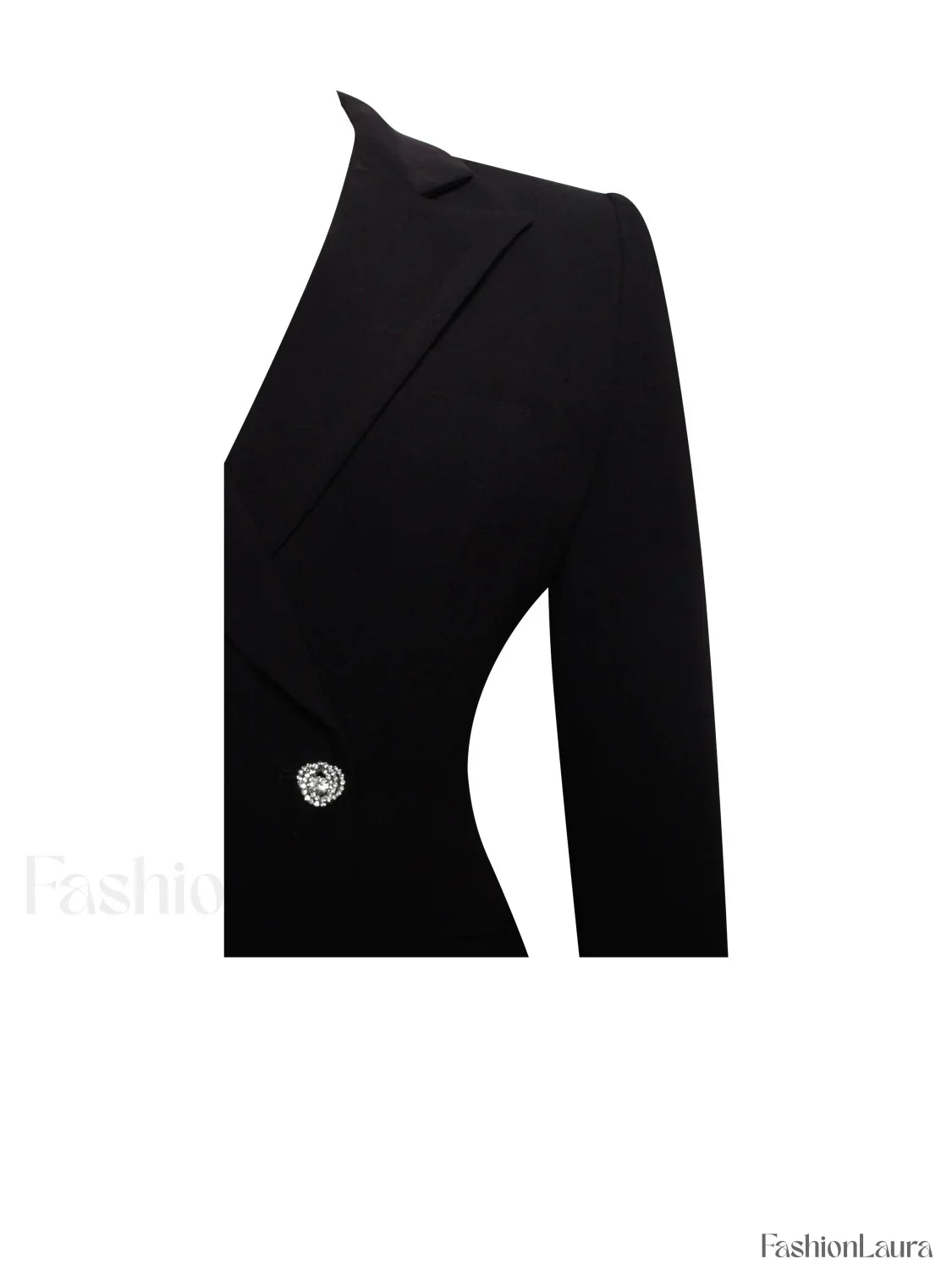 Quilla Black Feather Crystal Graceful Sleeve Backless Blazer Dress