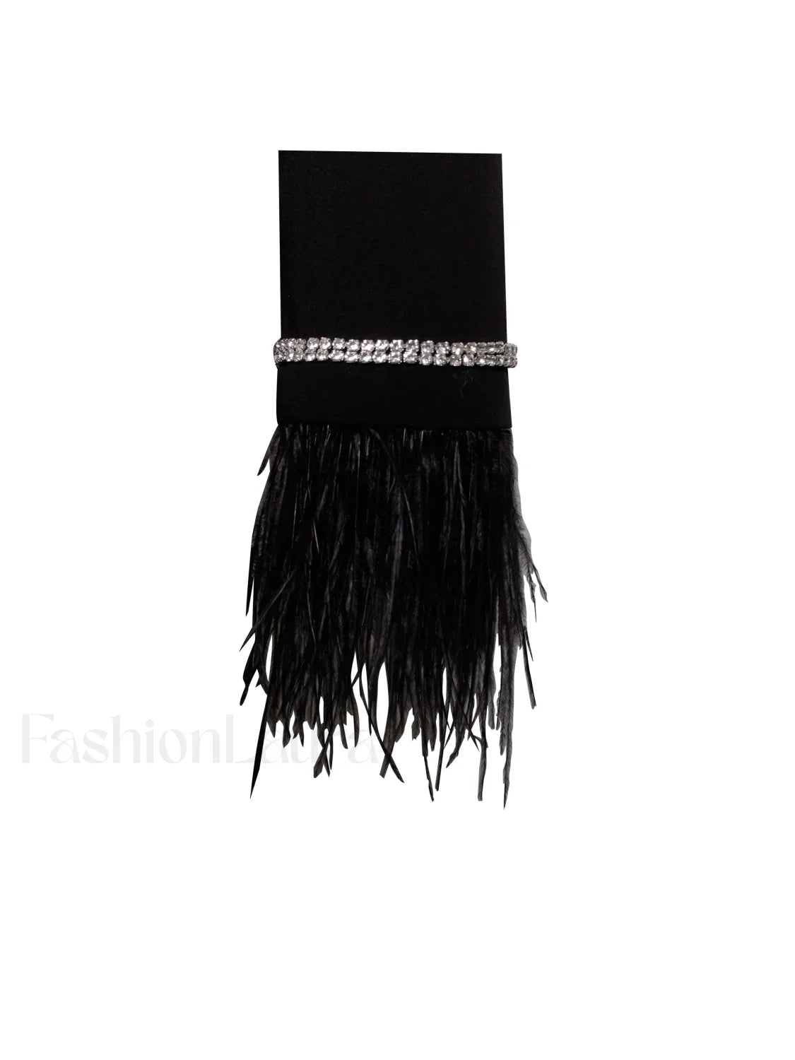 Quilla Black Feather Crystal Graceful Sleeve Backless Blazer Dress