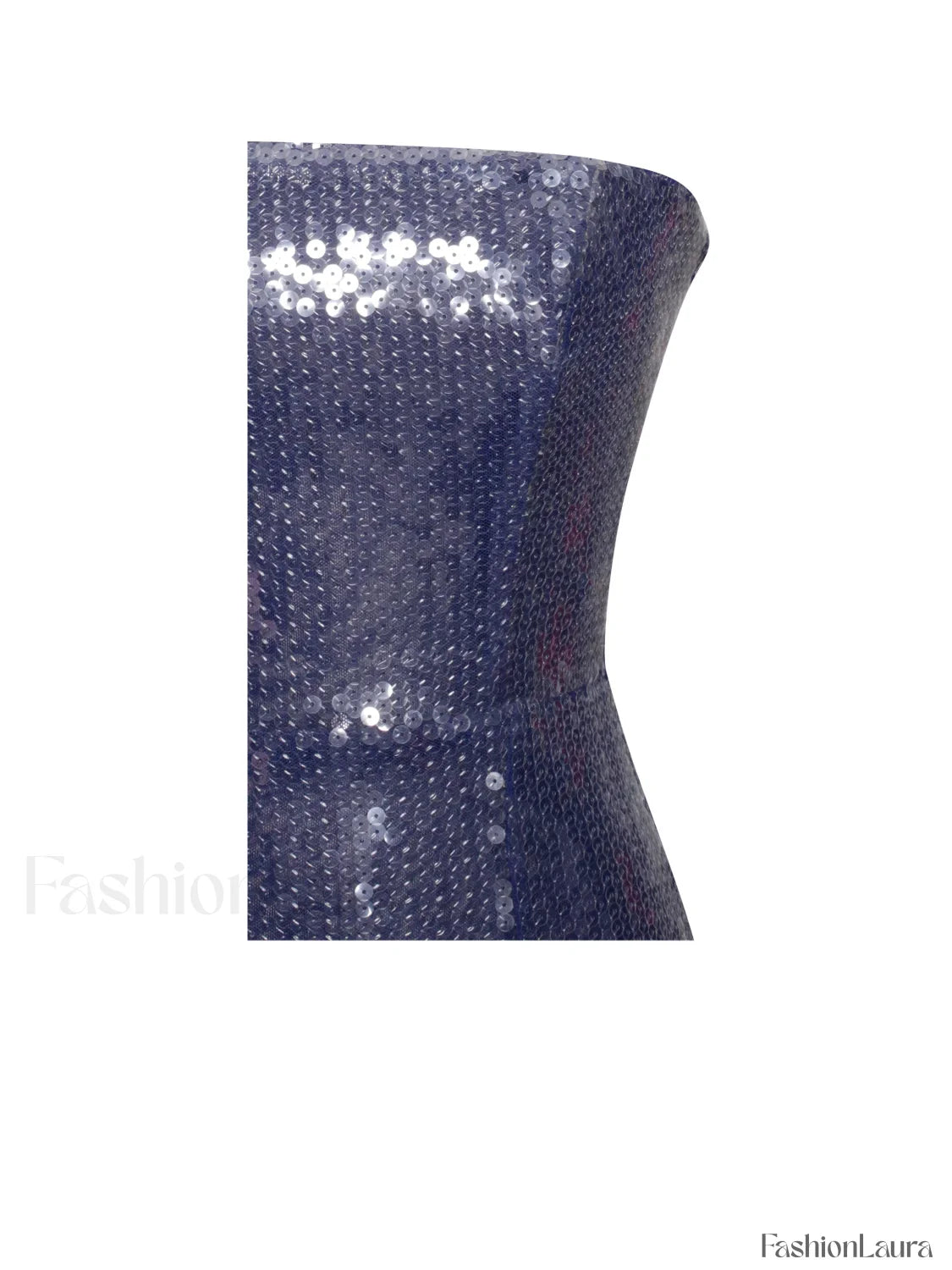 Ramona Navy Sequin Strapless Graceful High Slit Maxi Dress